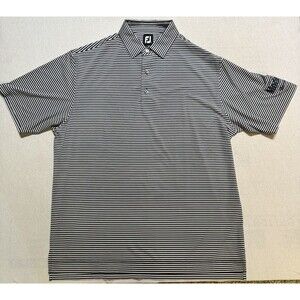 Footjoy x Modelo Especial White Polo Mens XL Striped Stretch Golf Activewear